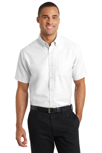 Men's Short Sleeve White Button-Up - Griffin Christian